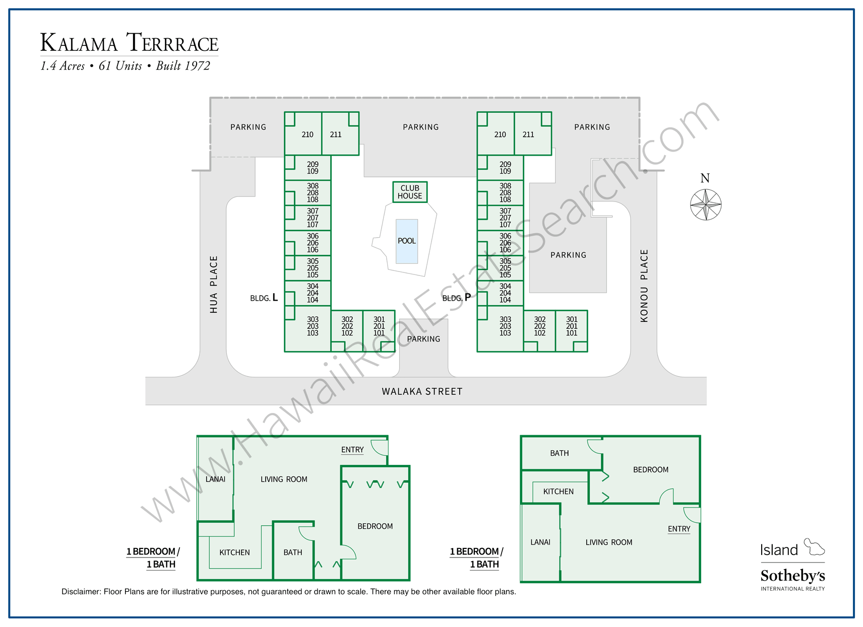Kalama Terrace Map and Floor Plans